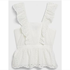 Banana Republic White Eyelet Peplum Top